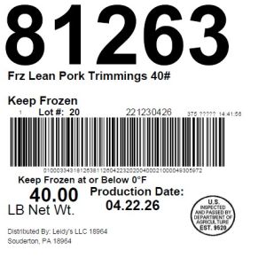 Frz Lean Pork Trimmings 40#