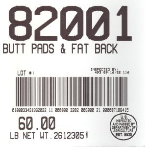 Pork Butt Pads & Fat Back