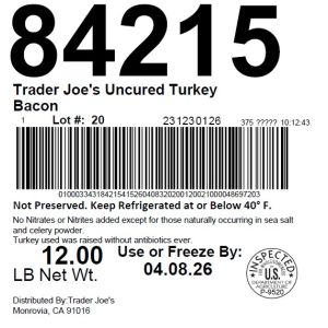 Trader Joe's Uncured Turkey Bacon