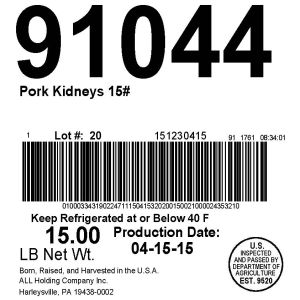 Pork Kidneys 15#