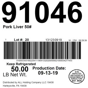 Pork Liver 50#