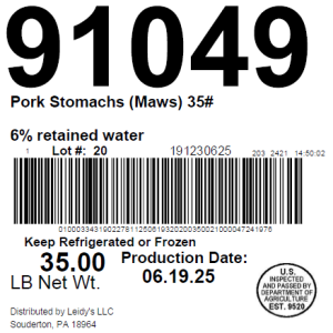 Pork Stomachs (Maws) 35#