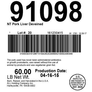 NT Pork Liver Deveined