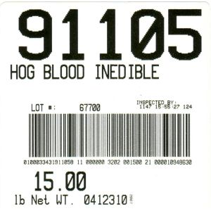 Hog Blood Inedible