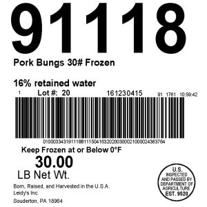 Pork Bungs 30# Frozen