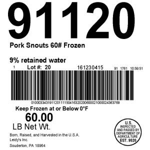 Pork Snouts 60# Frozen