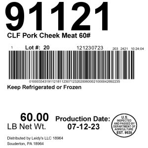 CLF Pork Cheek Meat 60#