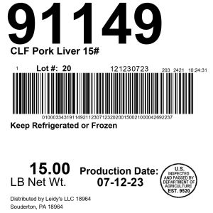 CLF Pork Liver 15#
