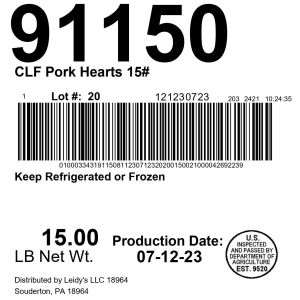 CLF Pork Hearts 15#