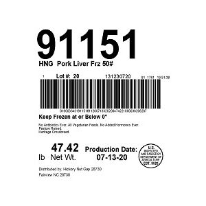 HNG  Pork Liver Frz 50#