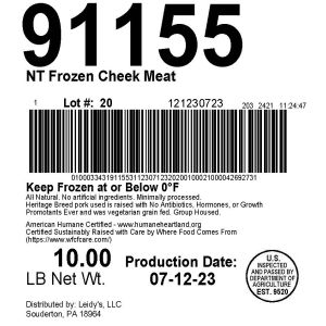 NT Frozen Cheek Meat