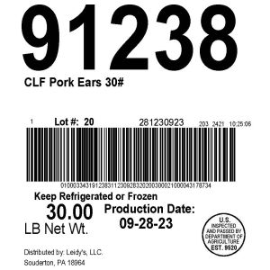 CLF Pork Ears 30# Frz