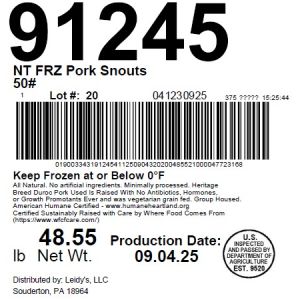NT FRZ Pork Snouts 50#