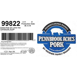 Fresh Pork CC Loins Vac Pennbrook Acres