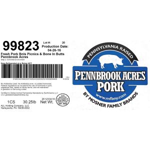 Fresh Pork Bnls Picnics & Bone In Butts Pennbrook Acres