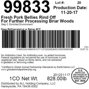 Fresh Pork Bellies Rind Off Combo