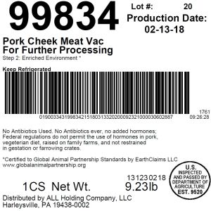 Pork Cheek Meat Vac For Further Processing