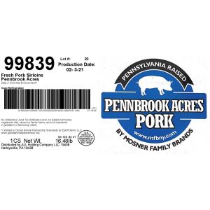 Fresh Pork Sirloins Pennbrook Acres