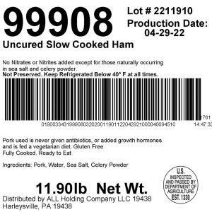 Sliced Canadian Bacon NJ Made from Boneless Pork Loin
