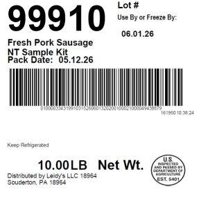 Fresh Pork Sausage NT Sample Kit