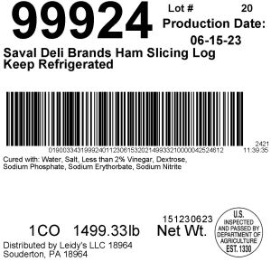 Uncured Smoked Ham Log for Slicing For Further Processing Only