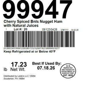 Cherry Spiced Bnls Nugget Ham with Natural Juices