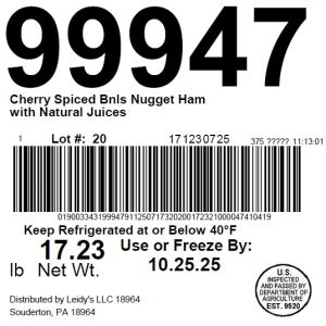 Cherry Spiced Bnls Nugget Ham with Natural Juices