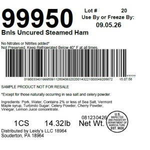 Bnls Uncured Steamed Ham