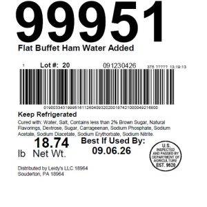 Flat Buffet Ham Water Added