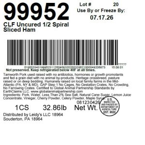 CLF Uncured 1/2 Spiral Sliced Ham