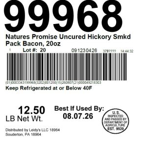 Natures Promise Uncured Hickory Smkd Pack Bacon, 20oz