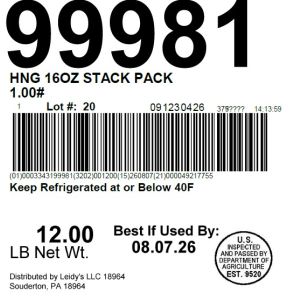 HNG 16OZ STACK PACK 1.00#