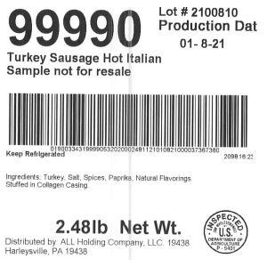 Turkey Sausage Hot Italian