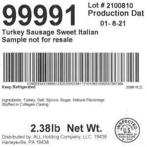 Turkey Sausage Sweet Italian